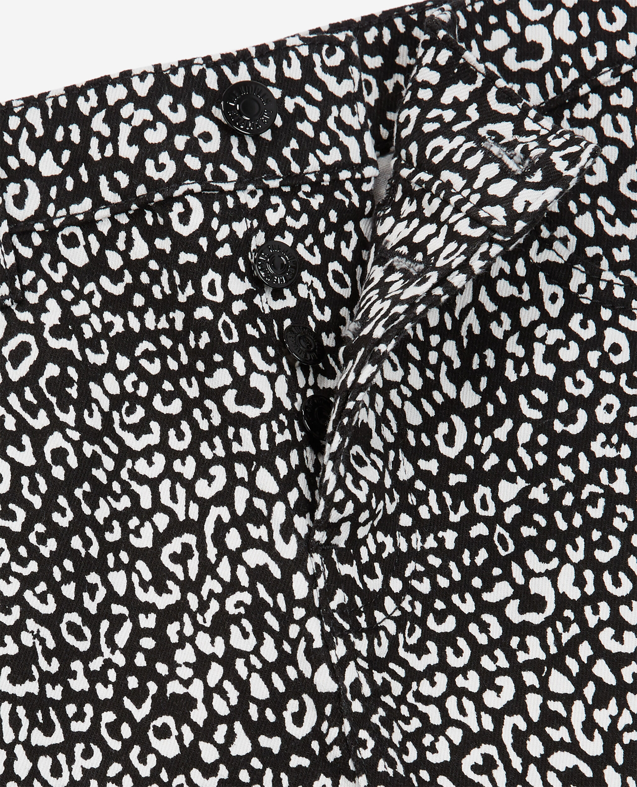 Black leopard print slim-fit jeans, BLACK, hi-res image number null