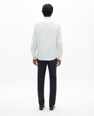 The Kooples HOMME WHITE / BLACK chemise formelle col officier blanche