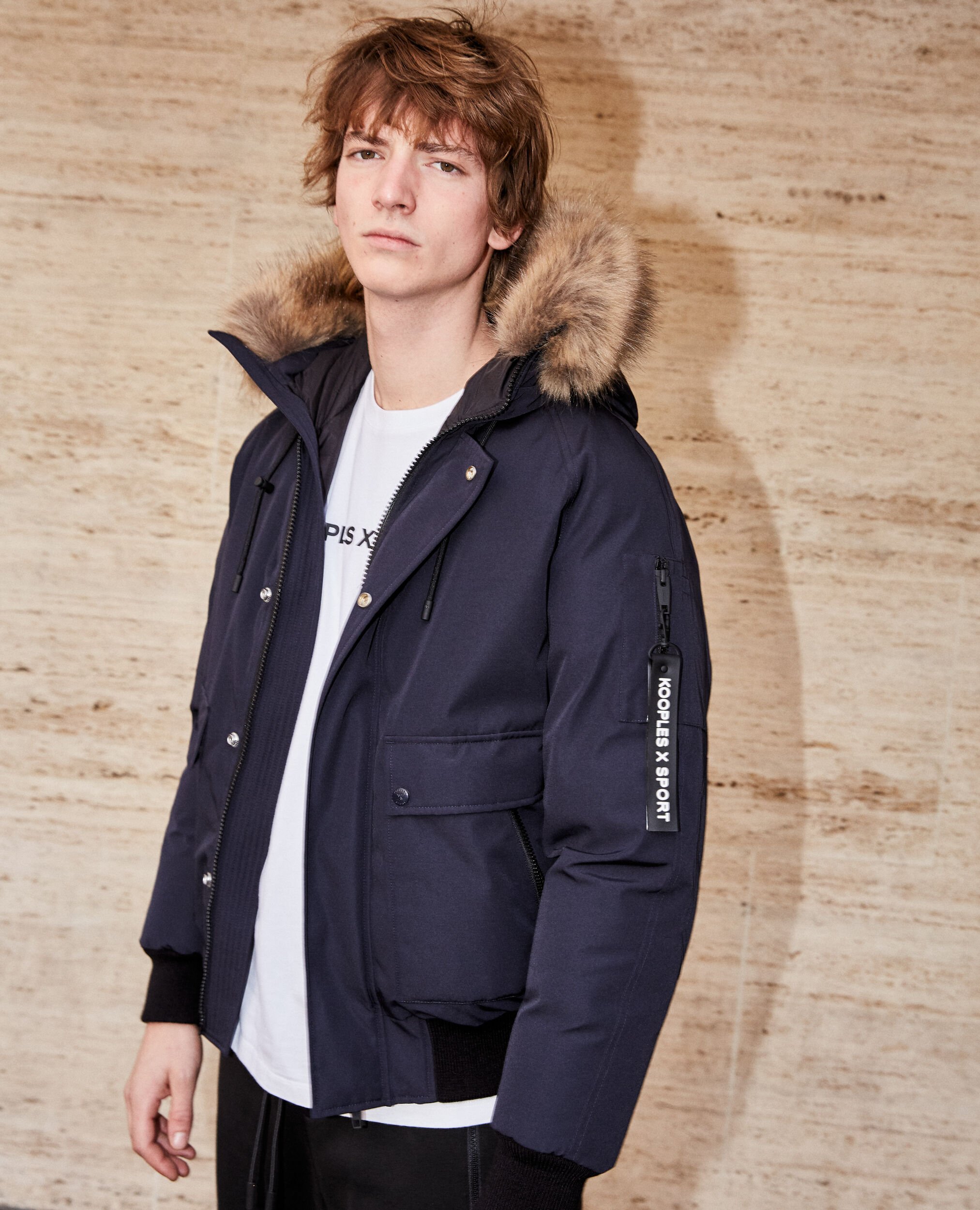 The Kooples Veste Fausse Fourrure Homme Imitation Fourrure Marron