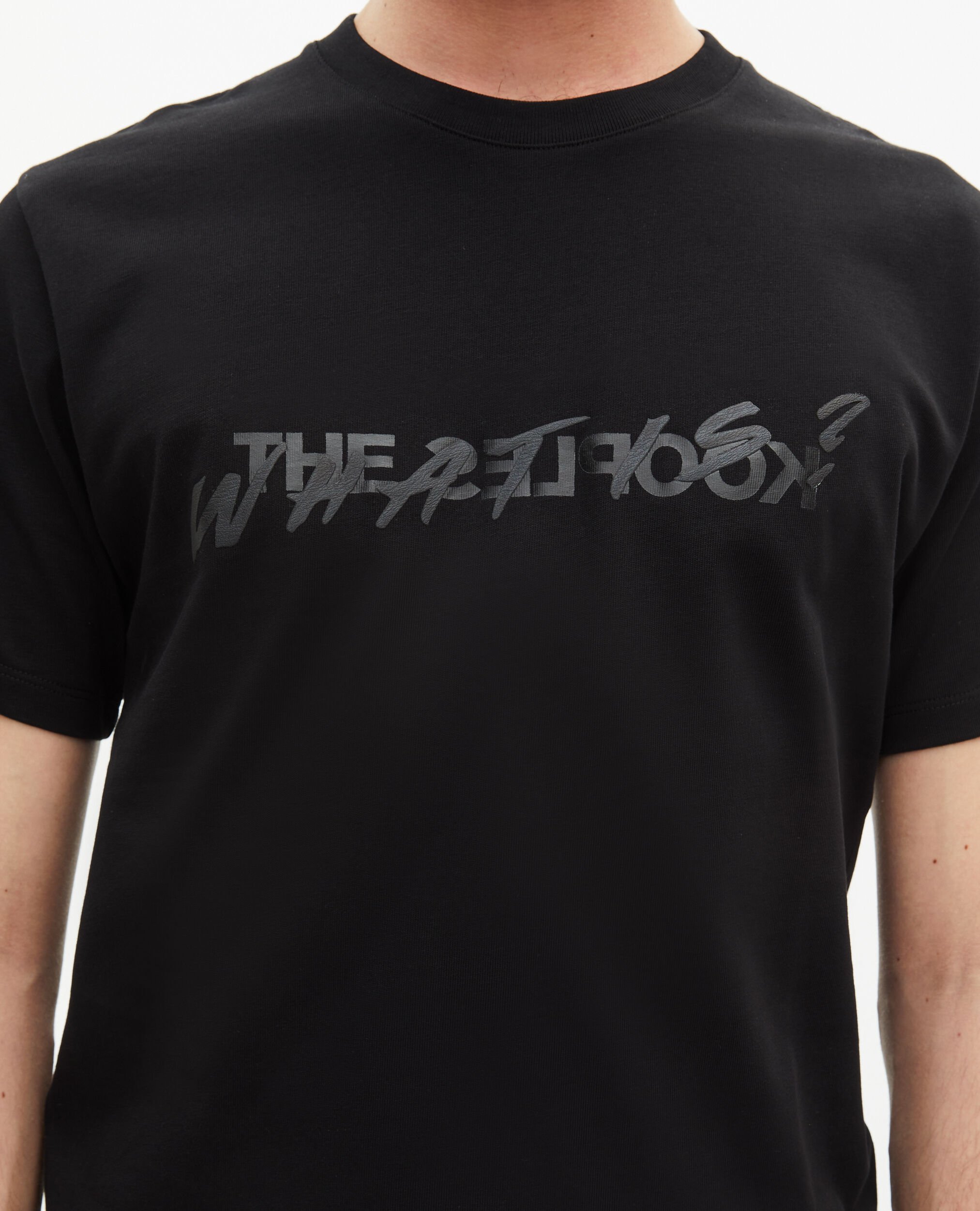 Men's black what is t-shirt, BLACK, hi-res image number null