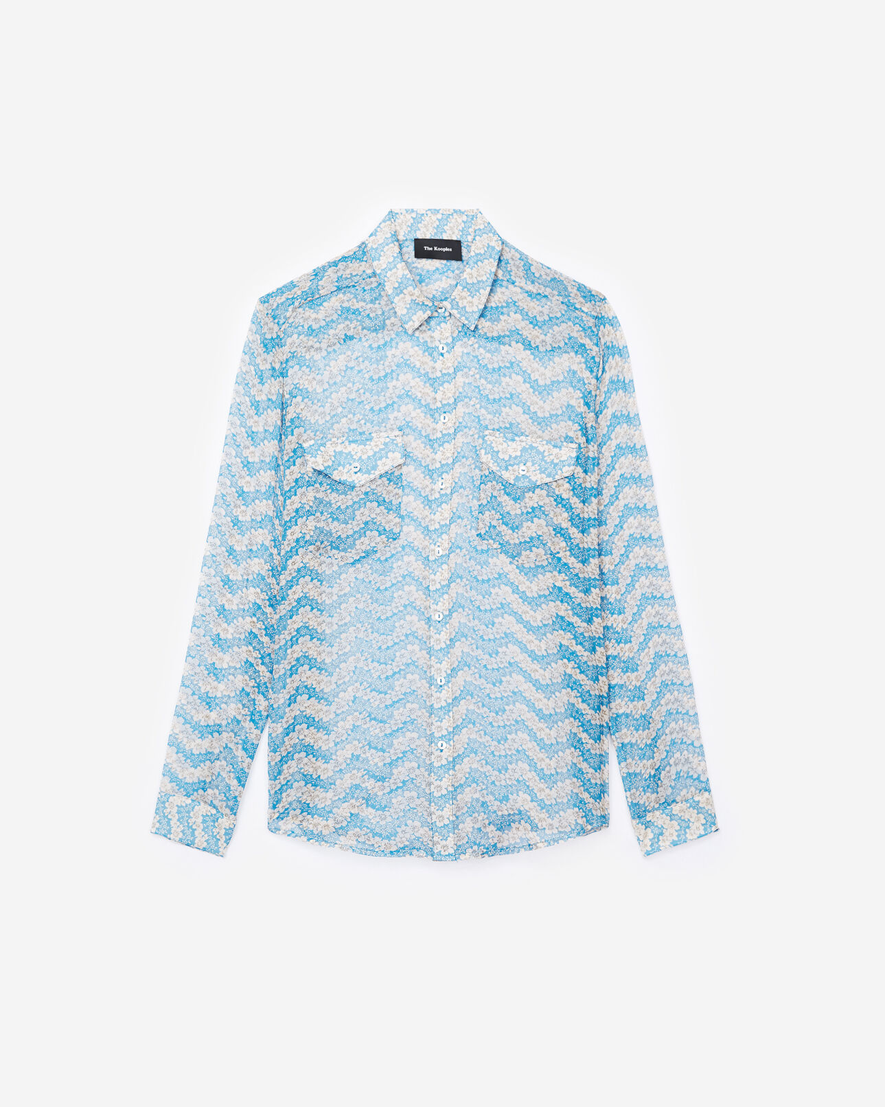 The Kooples FEMME BLUE chemise soie imprimé blue jasmine