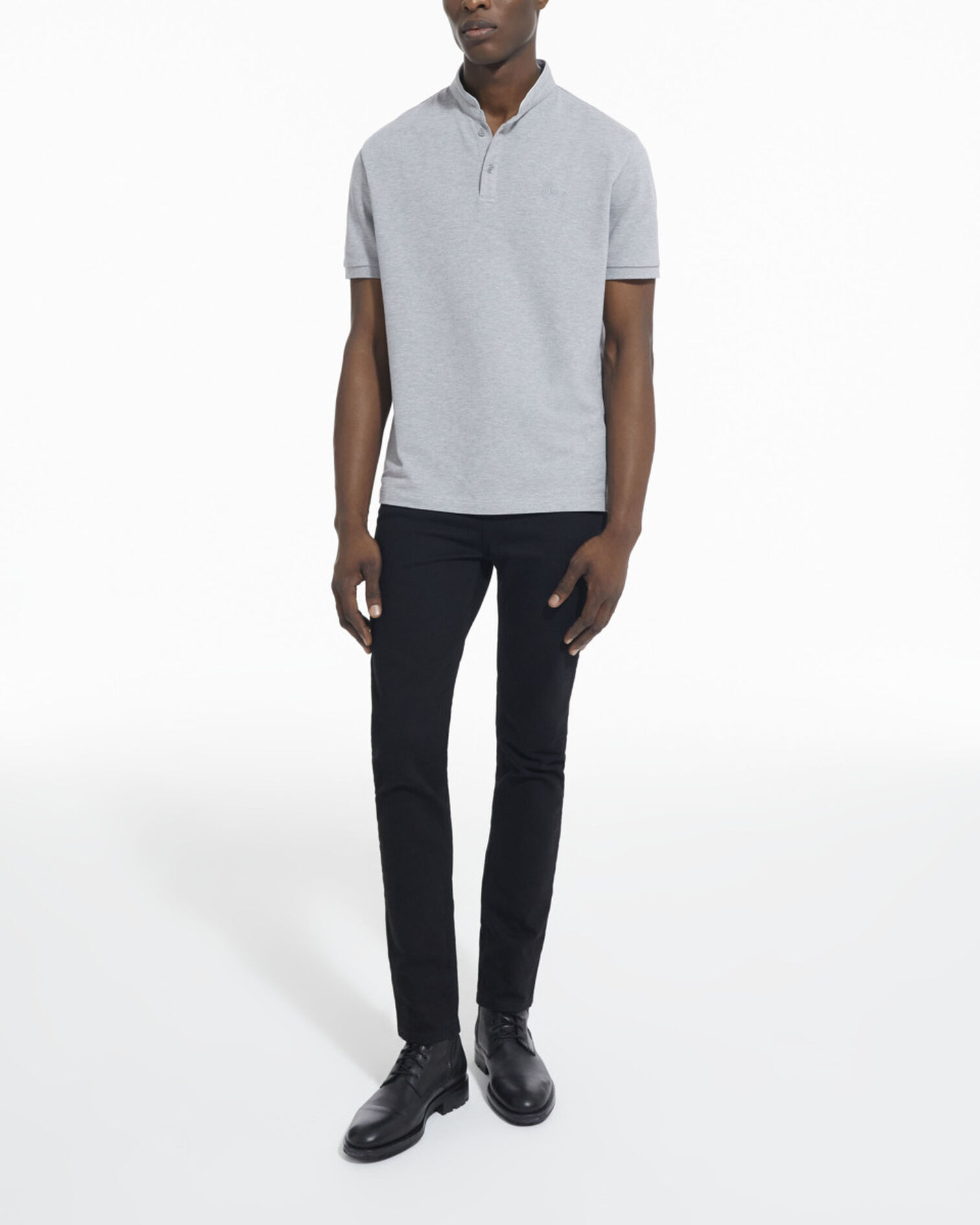 Gray polo, GREY MELANGE, hi-res image number null
