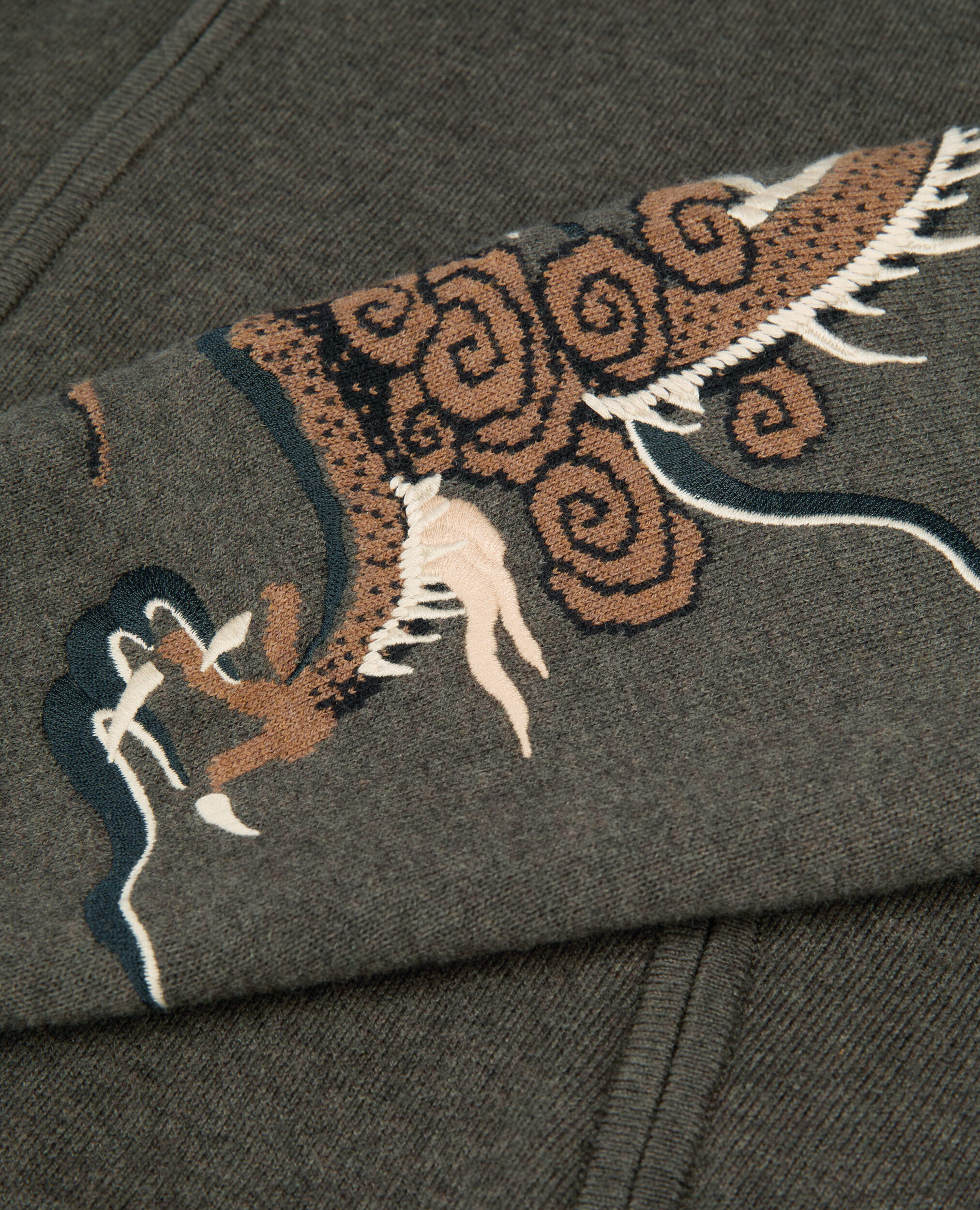 Khaki wool blend cardigan, KAKI, hi-res image number null