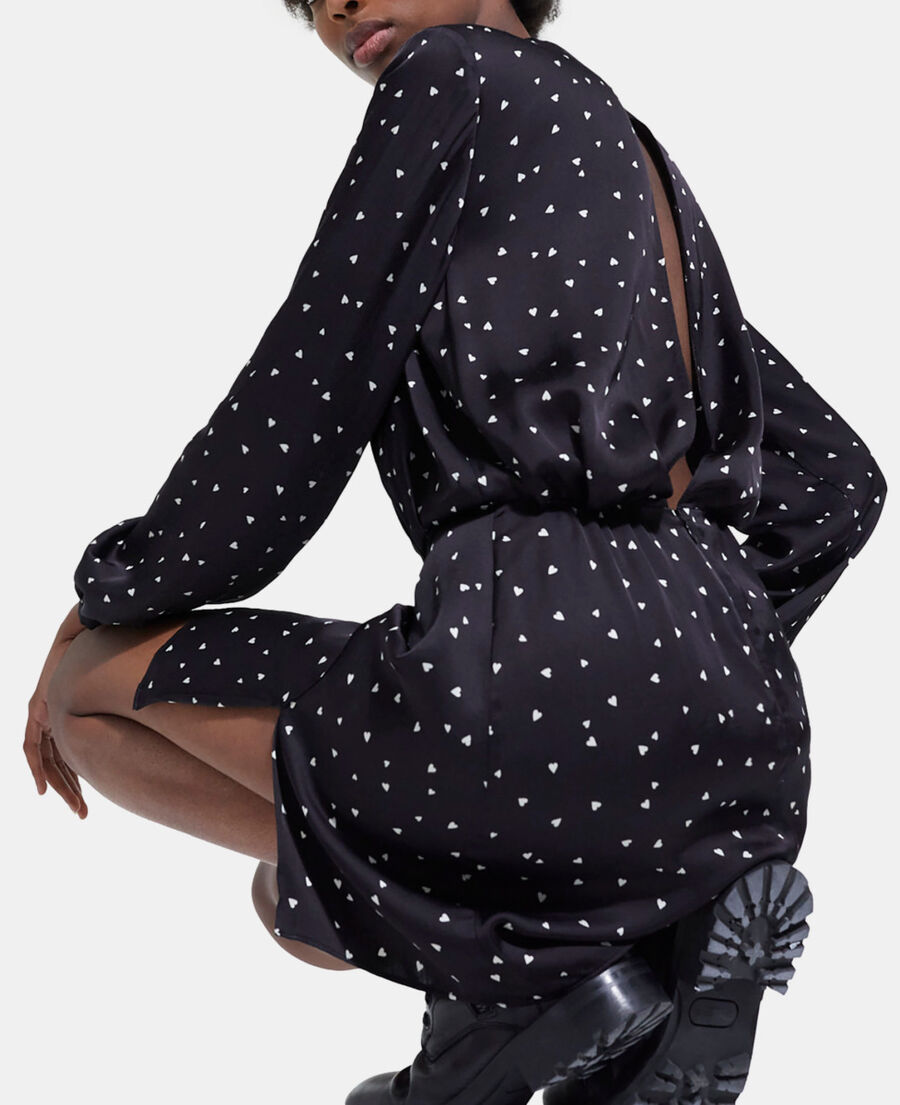 The Kooples WOMEN BLACK short dress with heart print