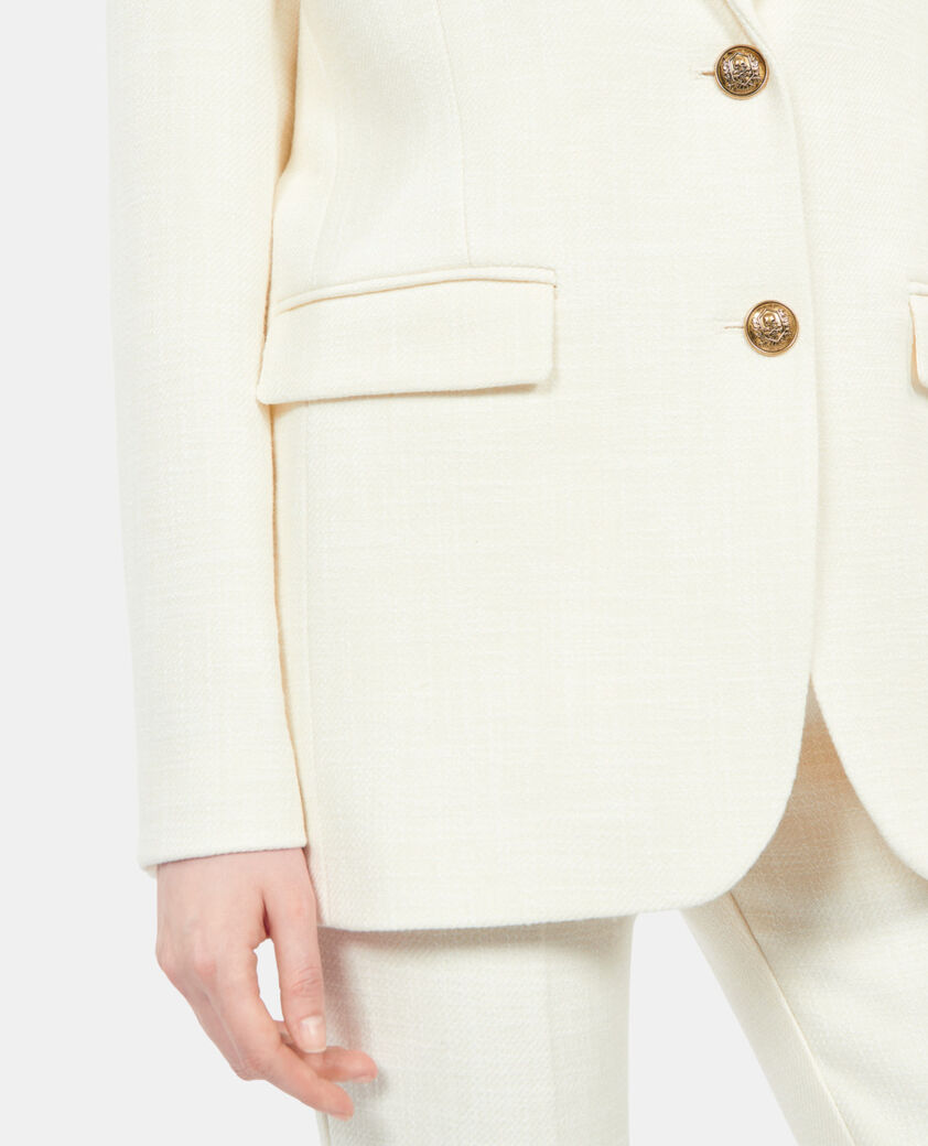 The Kooples FEMME ECRU veste tailleur en laine &eacute;crue