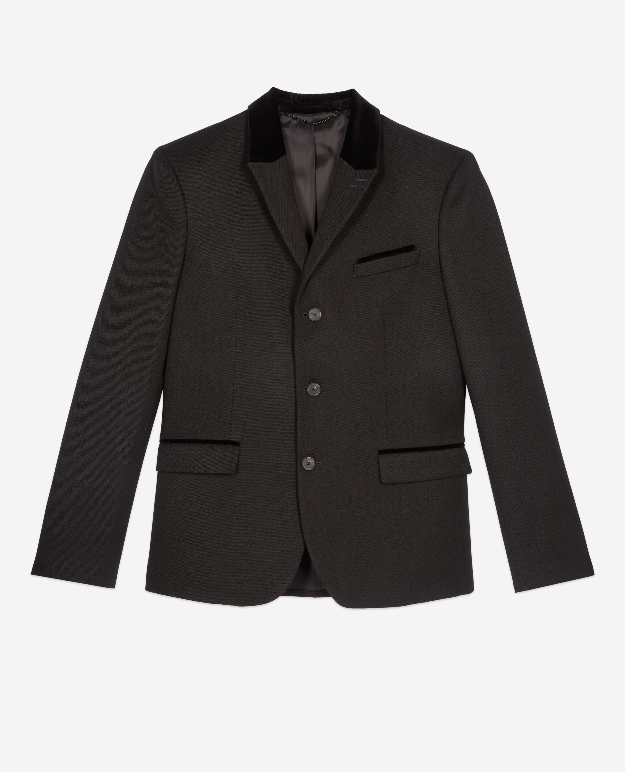 Blazer en laine noire, BLACK, hi-res image number null
