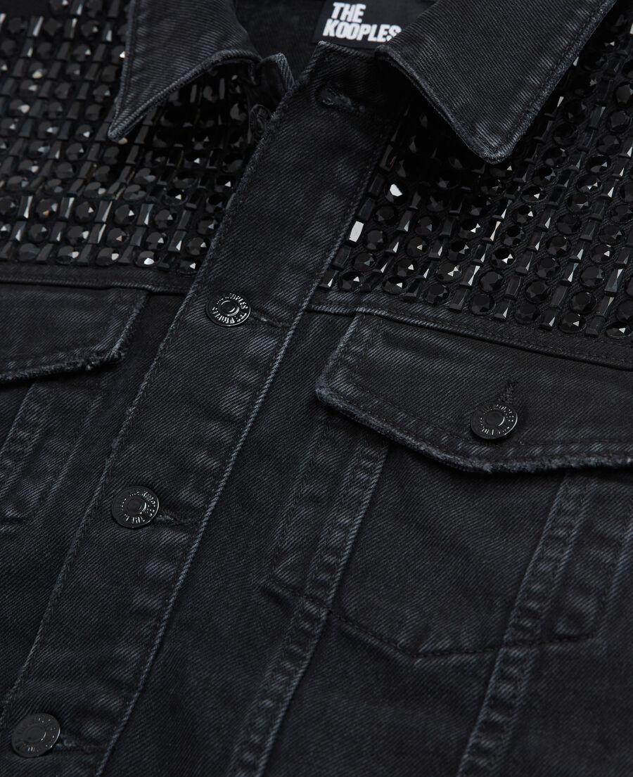 black denim sleeveless jacket