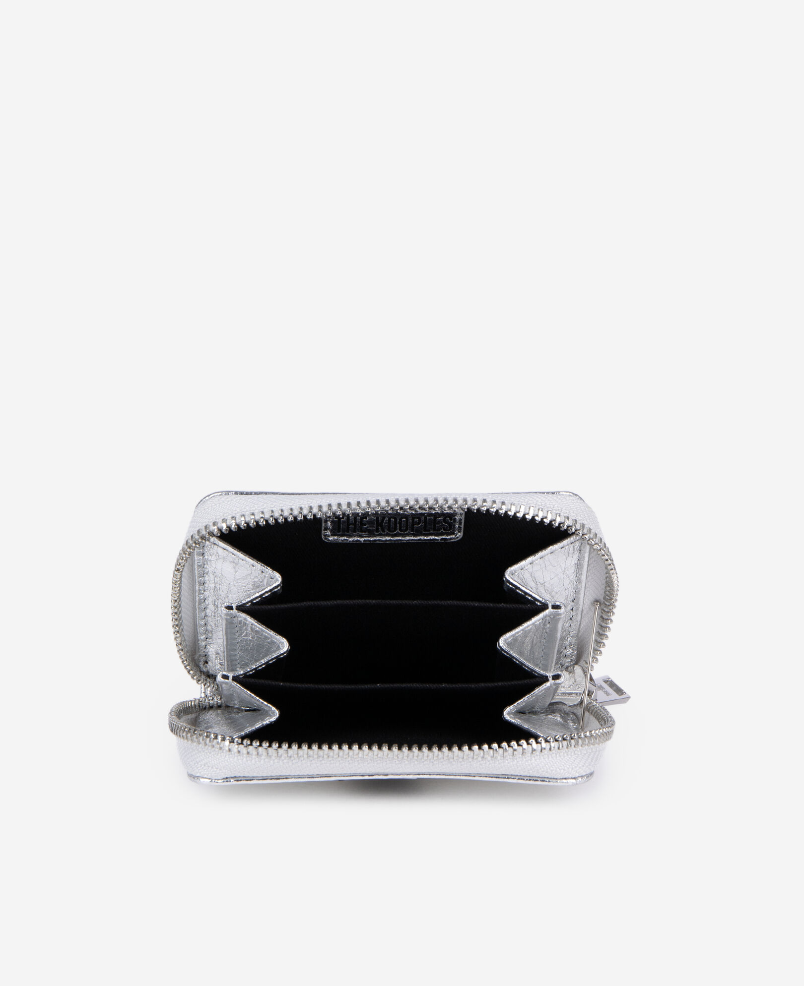 The Kooples FEMME SILVER porte monnaie blason en cuir argenté