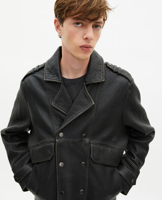 The Kooples MEN BLACK black leather jacket