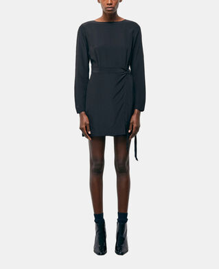 The Kooples DAMEN BLACK kurzes schwarzes seidenkleid