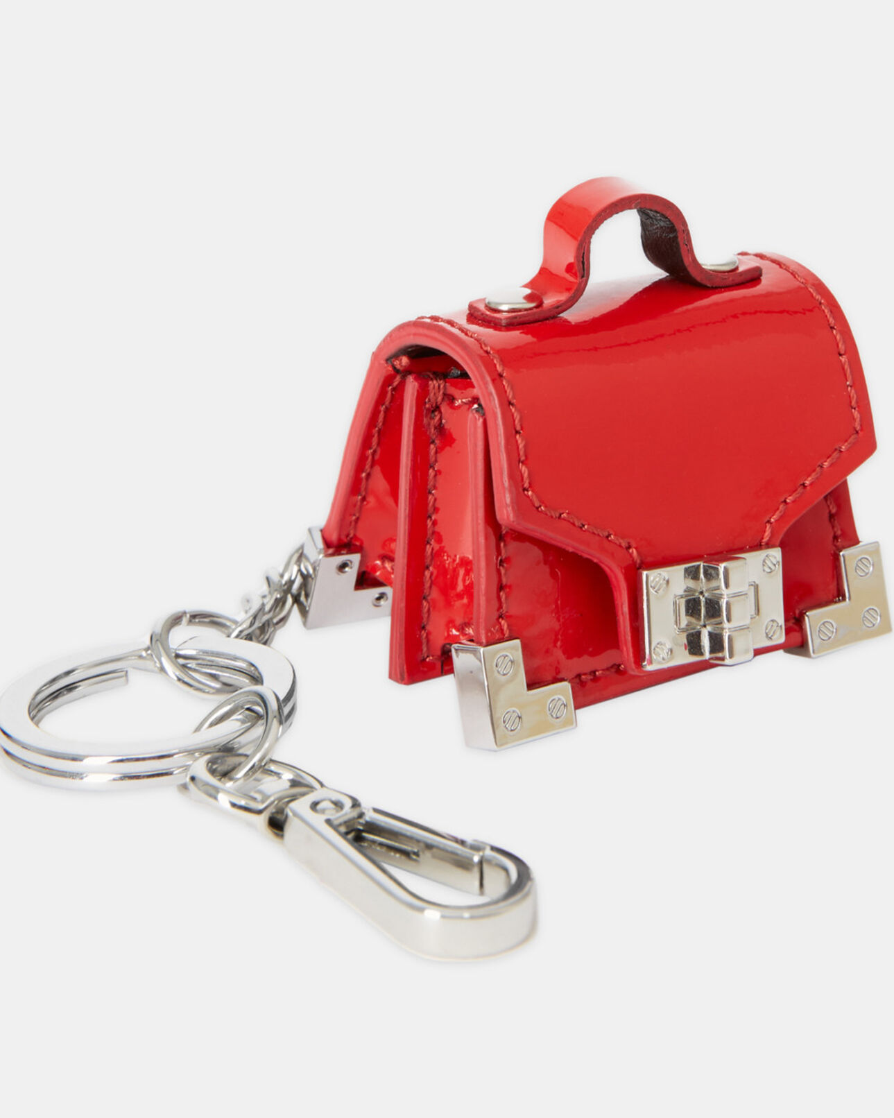 The Kooples WOMEN RED emily red leather keyring