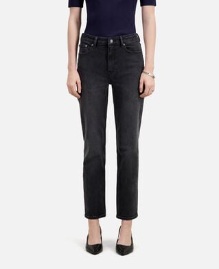 The Kooples MUJER BLACK WASHED vaqueros rectos negros