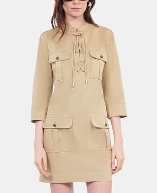 The Kooples FEMME BEIGE robe saharienne courte beige 