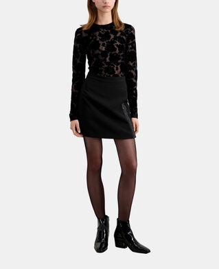 The Kooples DAMEN BLACK schwarzer, kurzer rock aus krepp