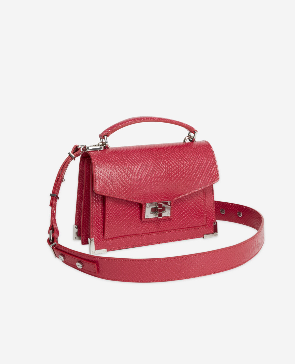 Kleine Handtasche Emily aus rosa Leder
