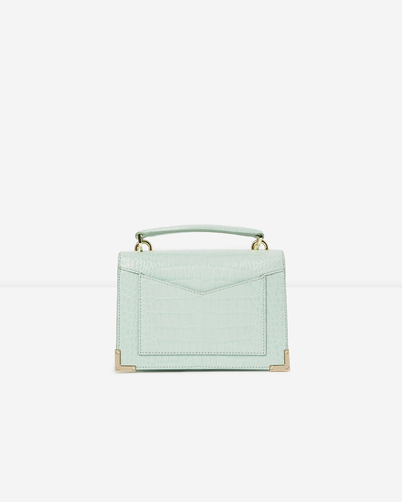 The Kooples FEMME LIGHT MINT / AQUA sac small emily cuir faux vert menthe fermoir métal
