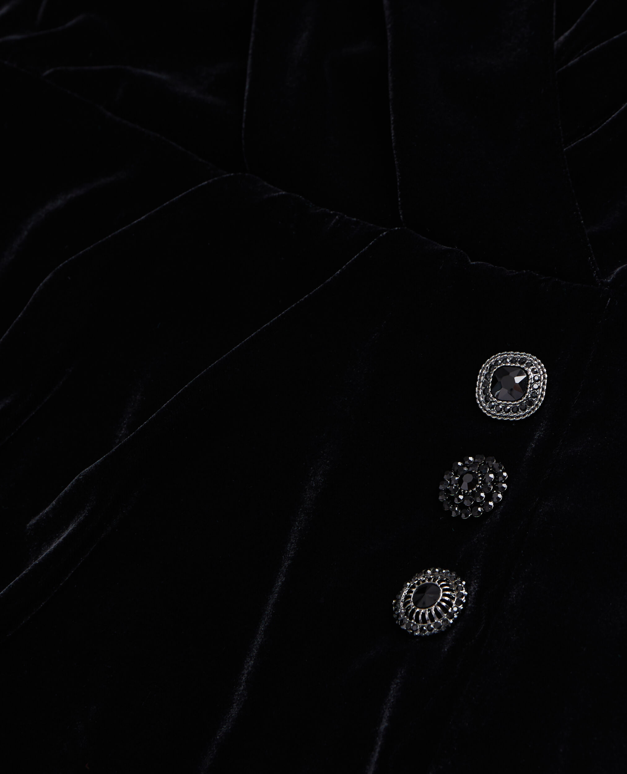Short black velvet dress, BLACK, hi-res image number null