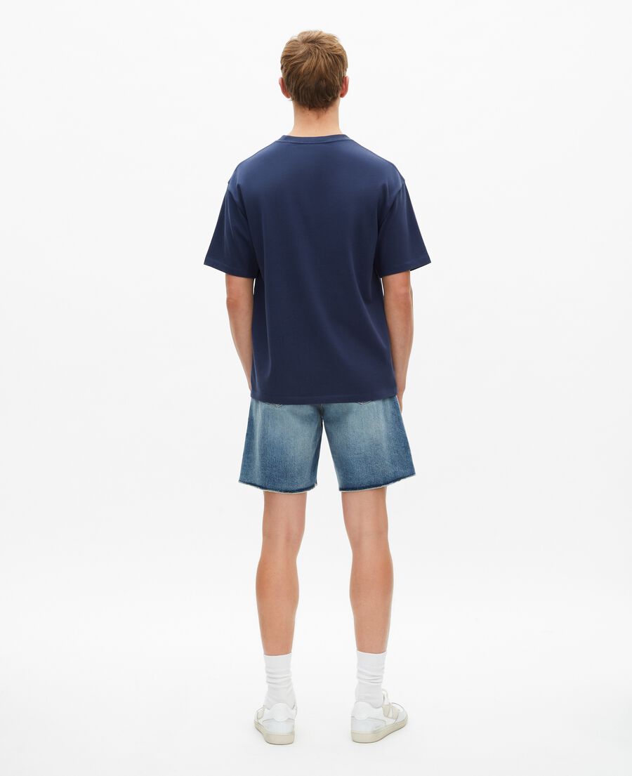 The Kooples HOMME DARK NAVY t-shirt avec broderie logo bleu marine