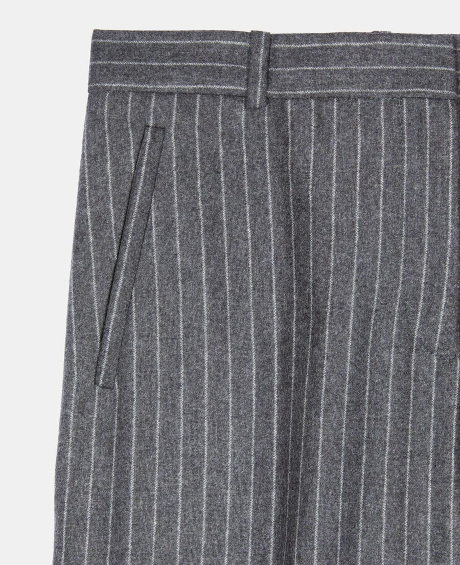 The Kooples FEMME LIGHT GREY pantalon tailleur droit à rayures