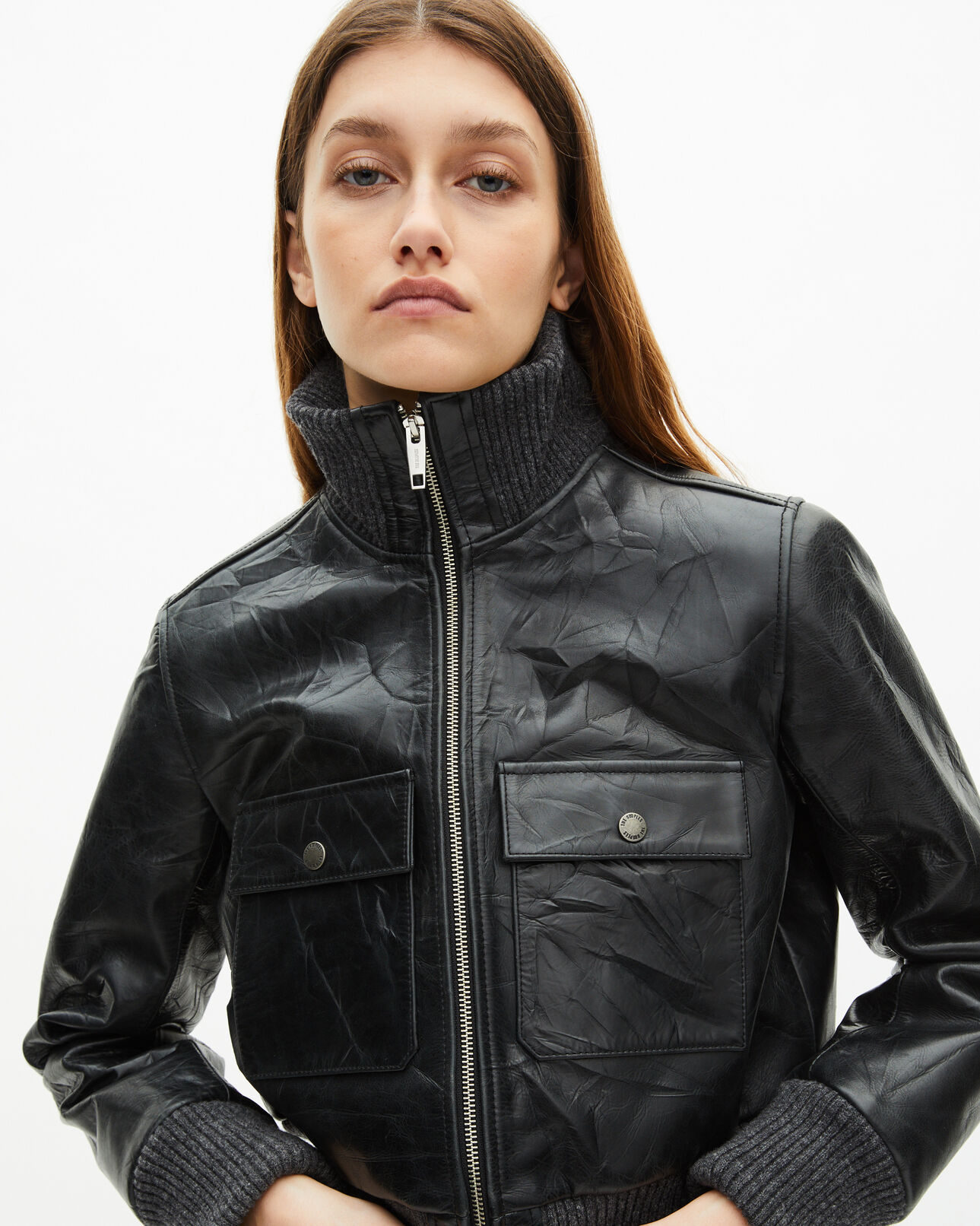 The Kooples DAMEN BLACK schwarze lederjacke