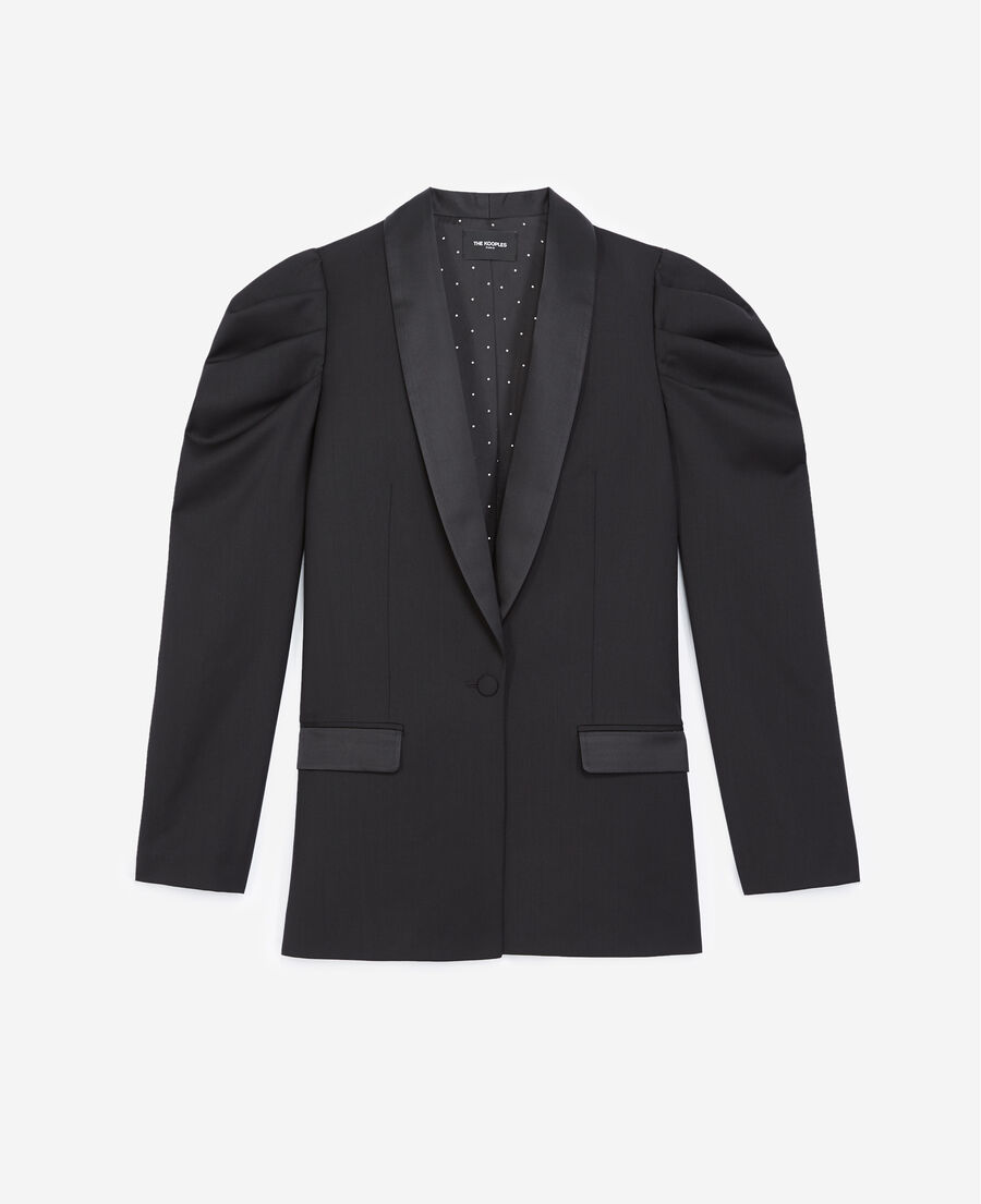 black wool tuxedo jacket