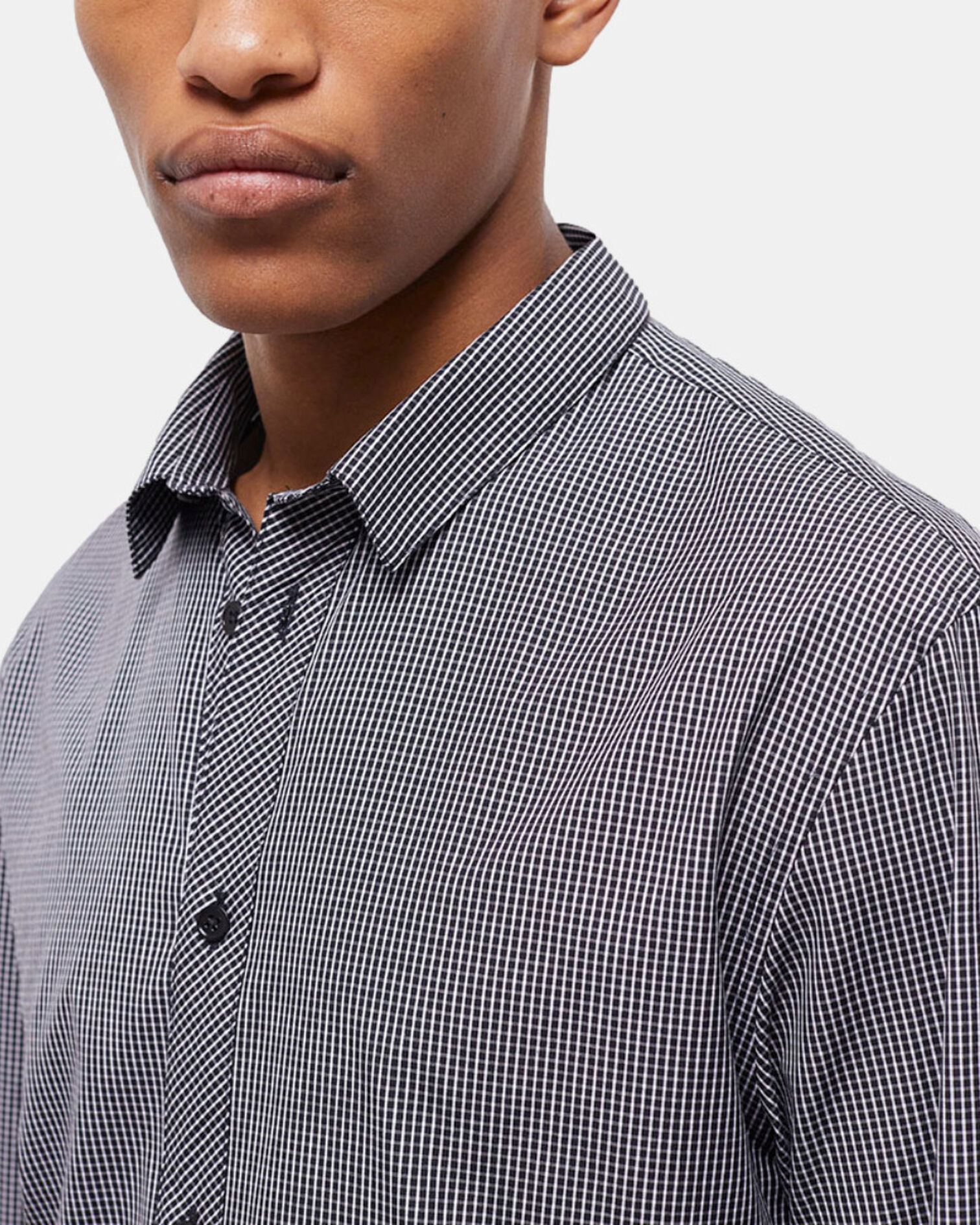 Check shirt, BLACK WHITE, hi-res image number null