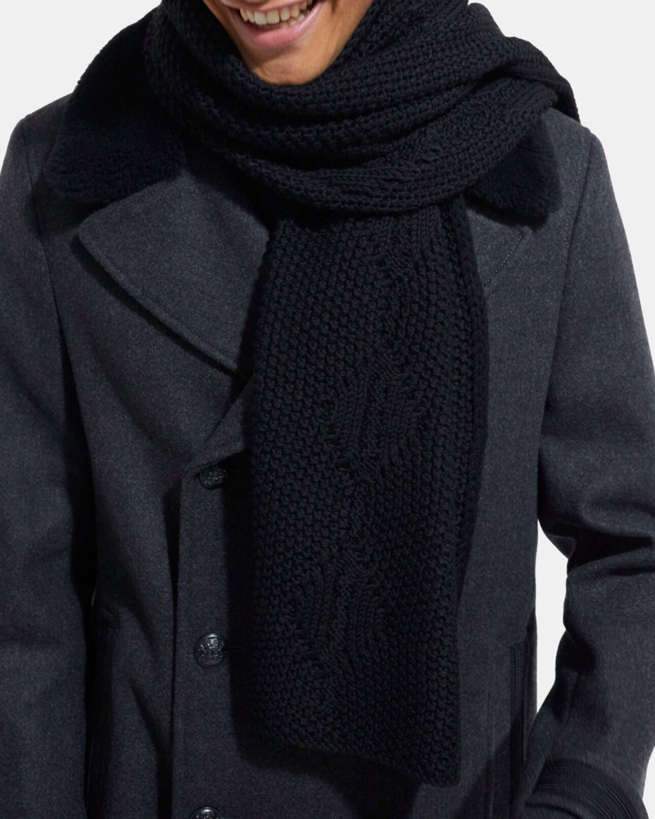 The Kooples MIXTA BLACK bufanda lana negra