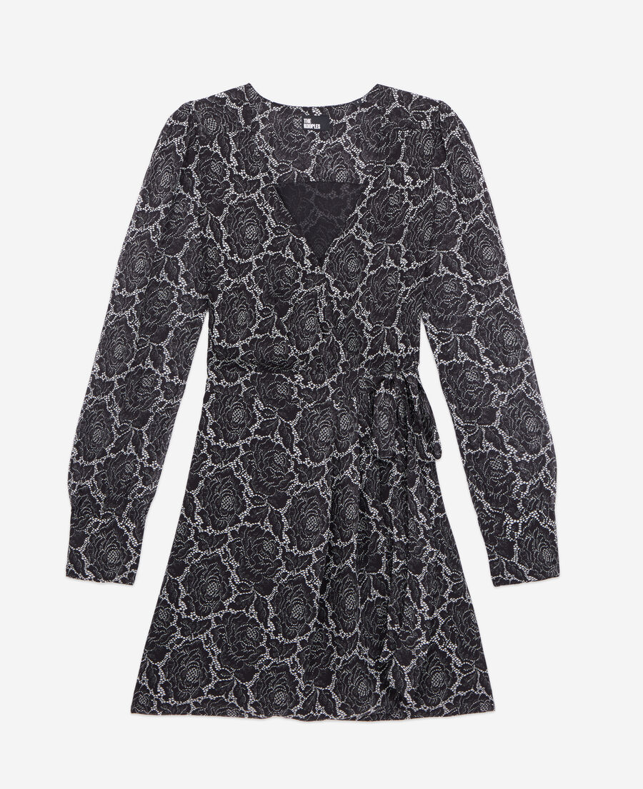 short printed wrap dress