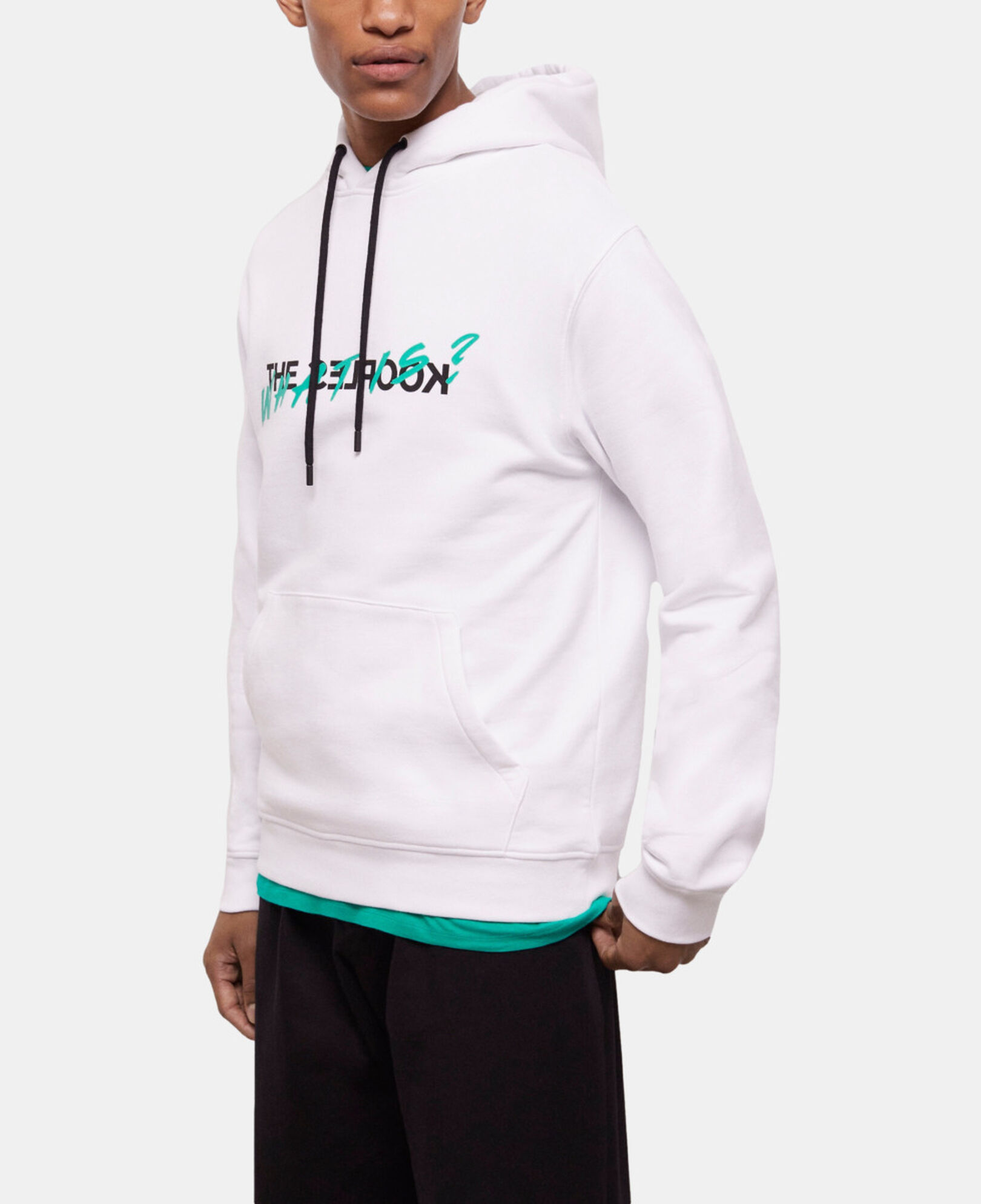 The Kooples HERREN WHITE weißes sweatshirt mit „what is“-schriftzug