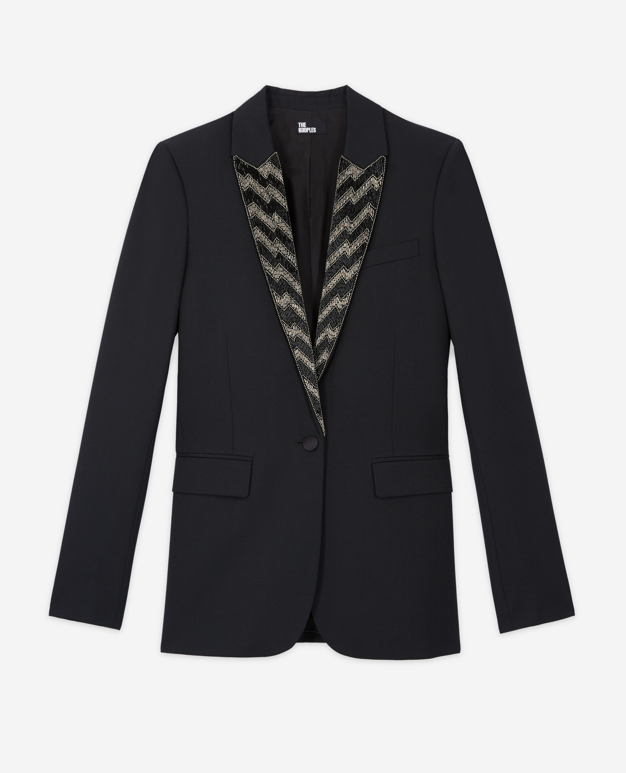 Veste à détails perles noire, BLACK, hi-res image number null