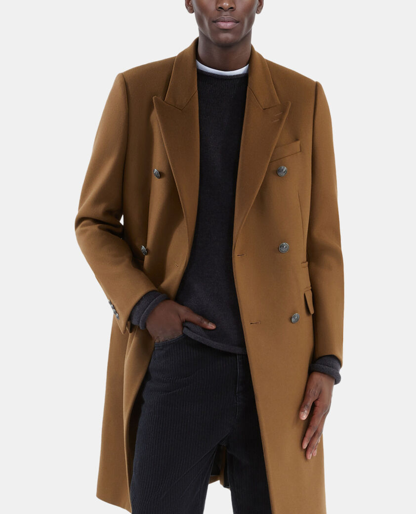 The Kooples HERREN CAMEL langer camelfarbener wollmantel