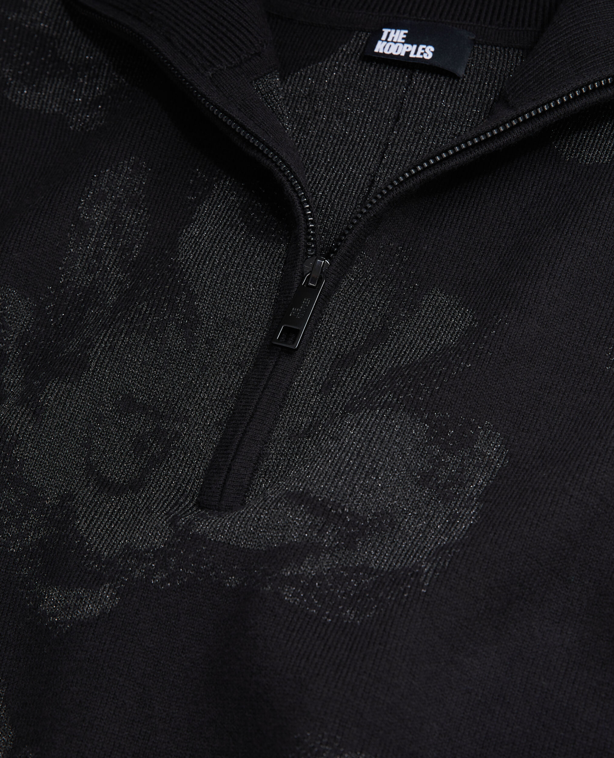 Jersey negro mezcla lana motivos con alambre de plata, BLACK/BLACK, hi-res image number null