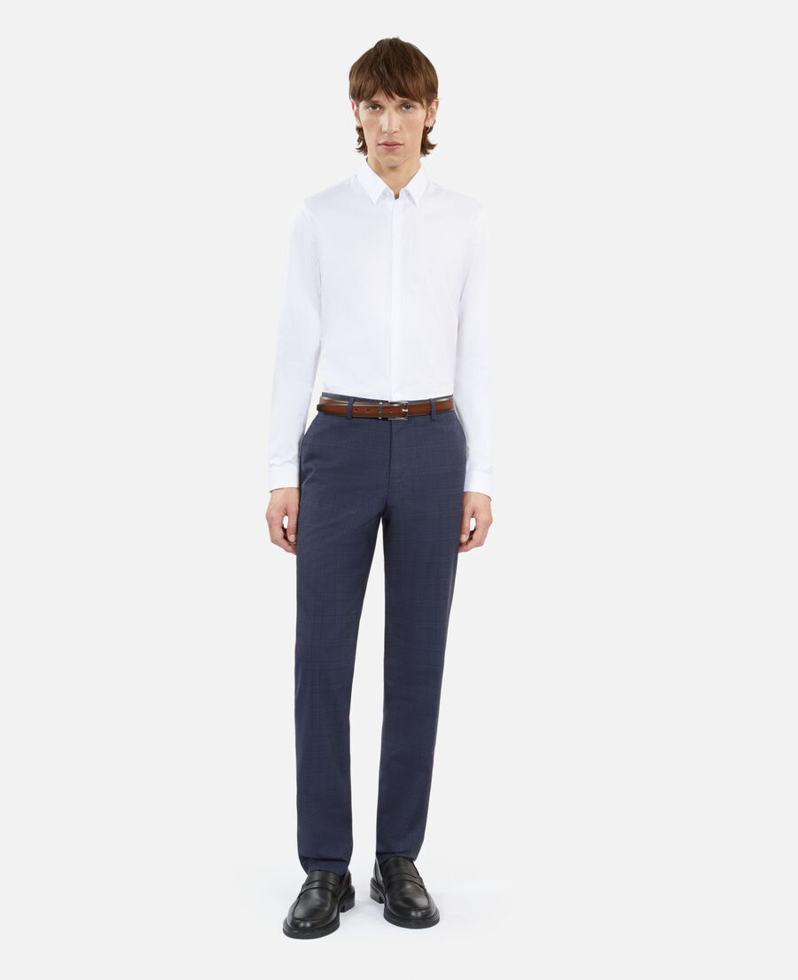 camisa algodón blanca con cuello clásico