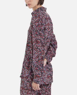 The Kooples FEMME BLACK - RED chemise imprimé fleuri