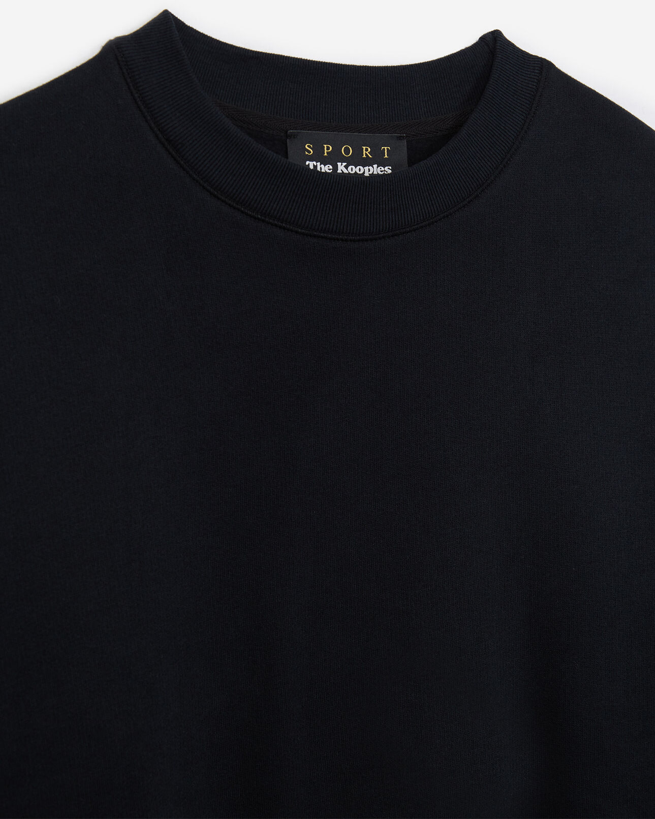 The Kooples WOMEN BLACK cropped black fleece sweatshirt with studs