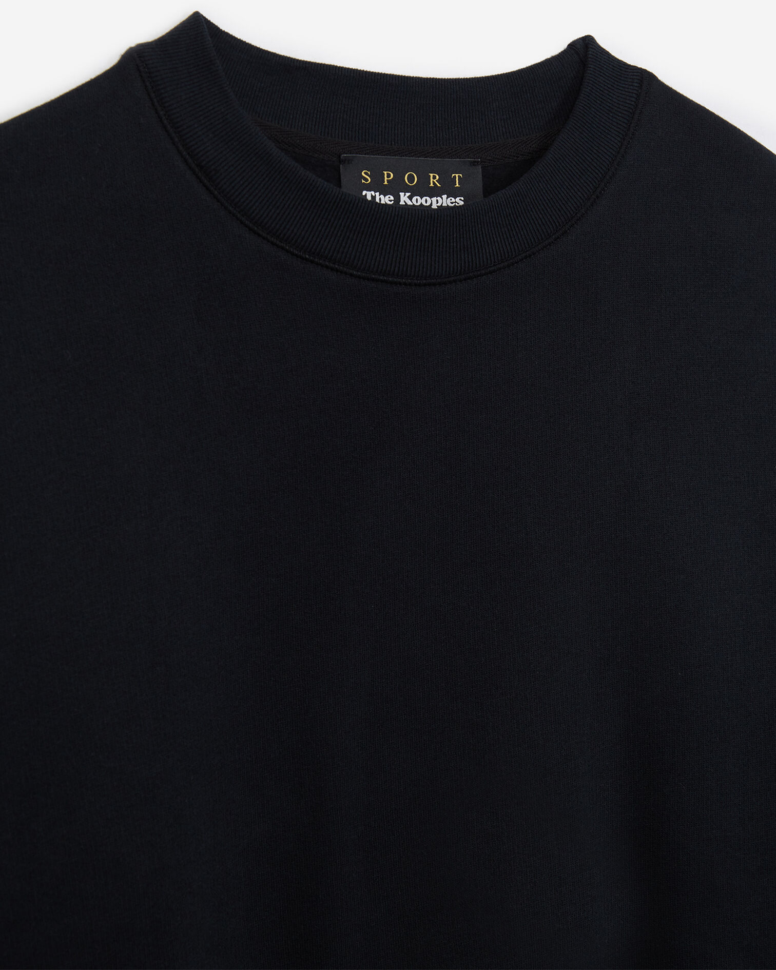 Cropped black fleece sweatshirt with studs, BLACK, hi-res image number null