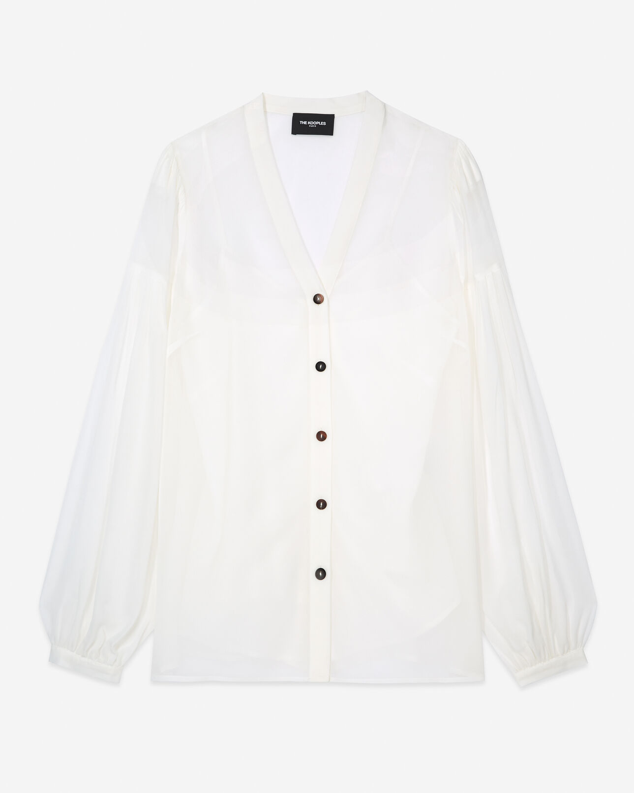 The Kooples DAMEN ECRU hemd fließend v-ausschnitt geknöpft