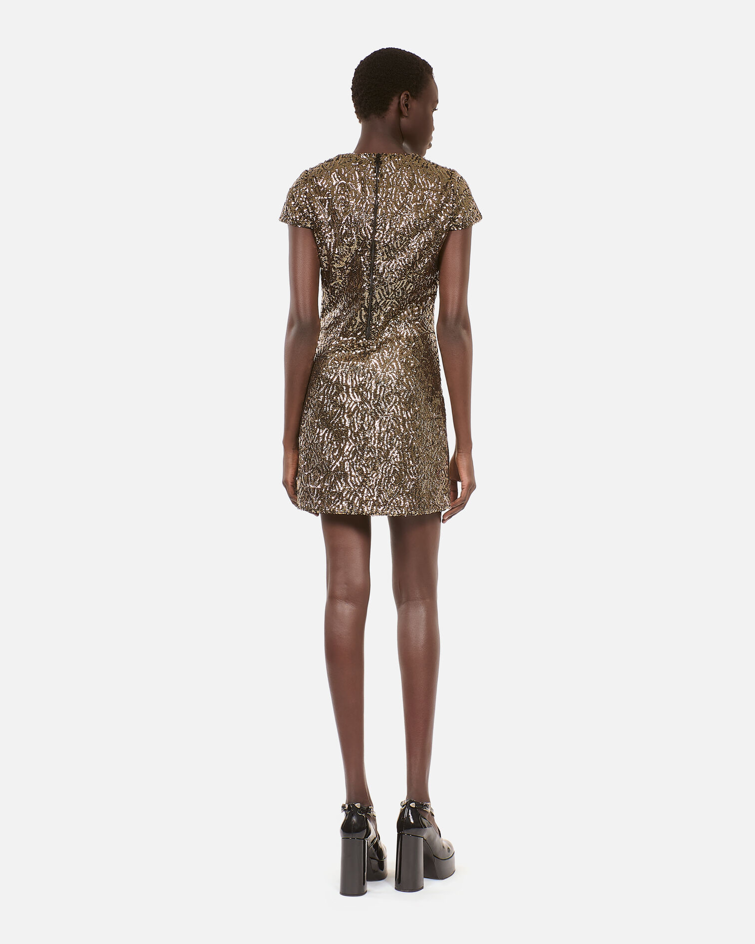 Robe courte à sequins dorée, GOLD, hi-res image number null