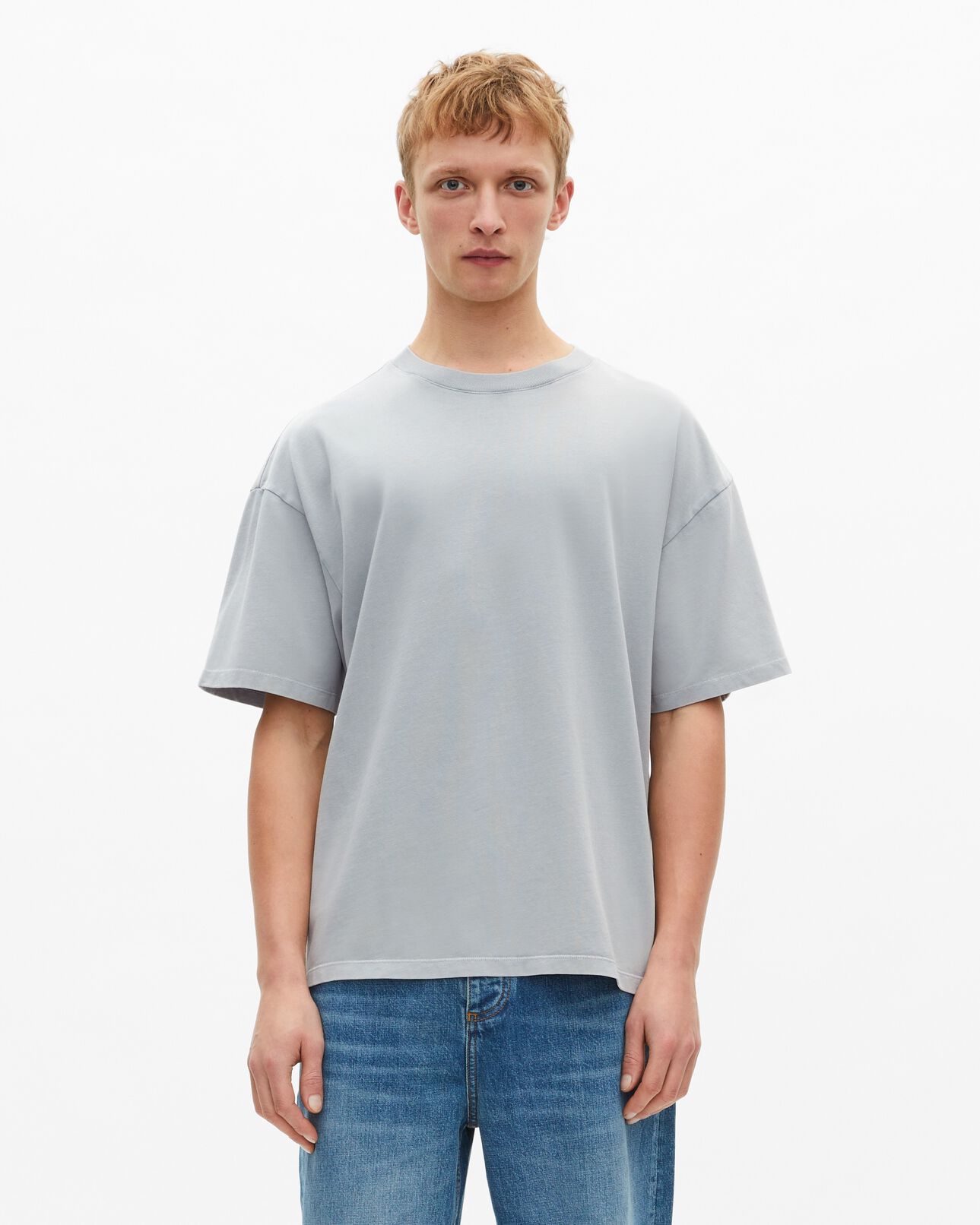 The Kooples MEN BLUE GREY t-shirt with blue screen print