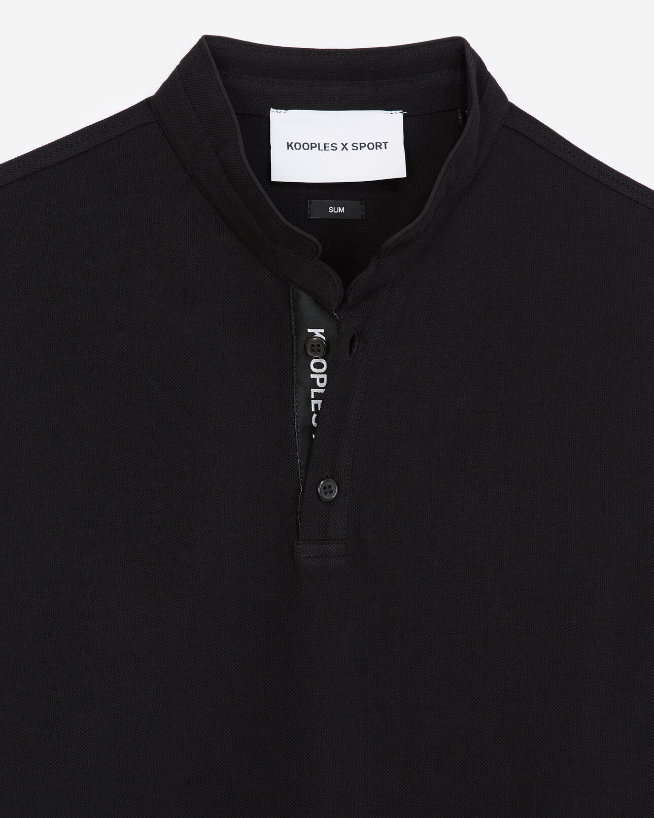 The Kooples HOMME BLACK polo noir à col officier et logo
