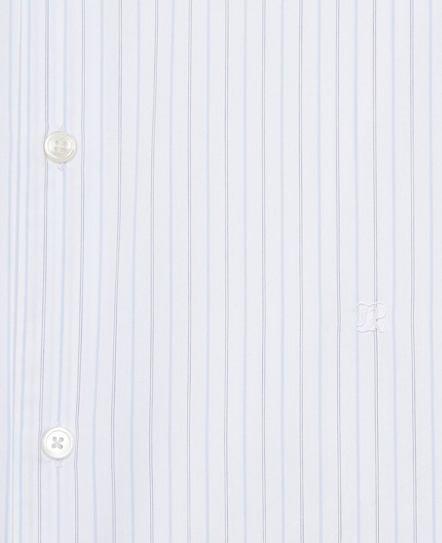 The Kooples HOMME WHITE / BLUE chemise formelle &agrave; rayures blanche