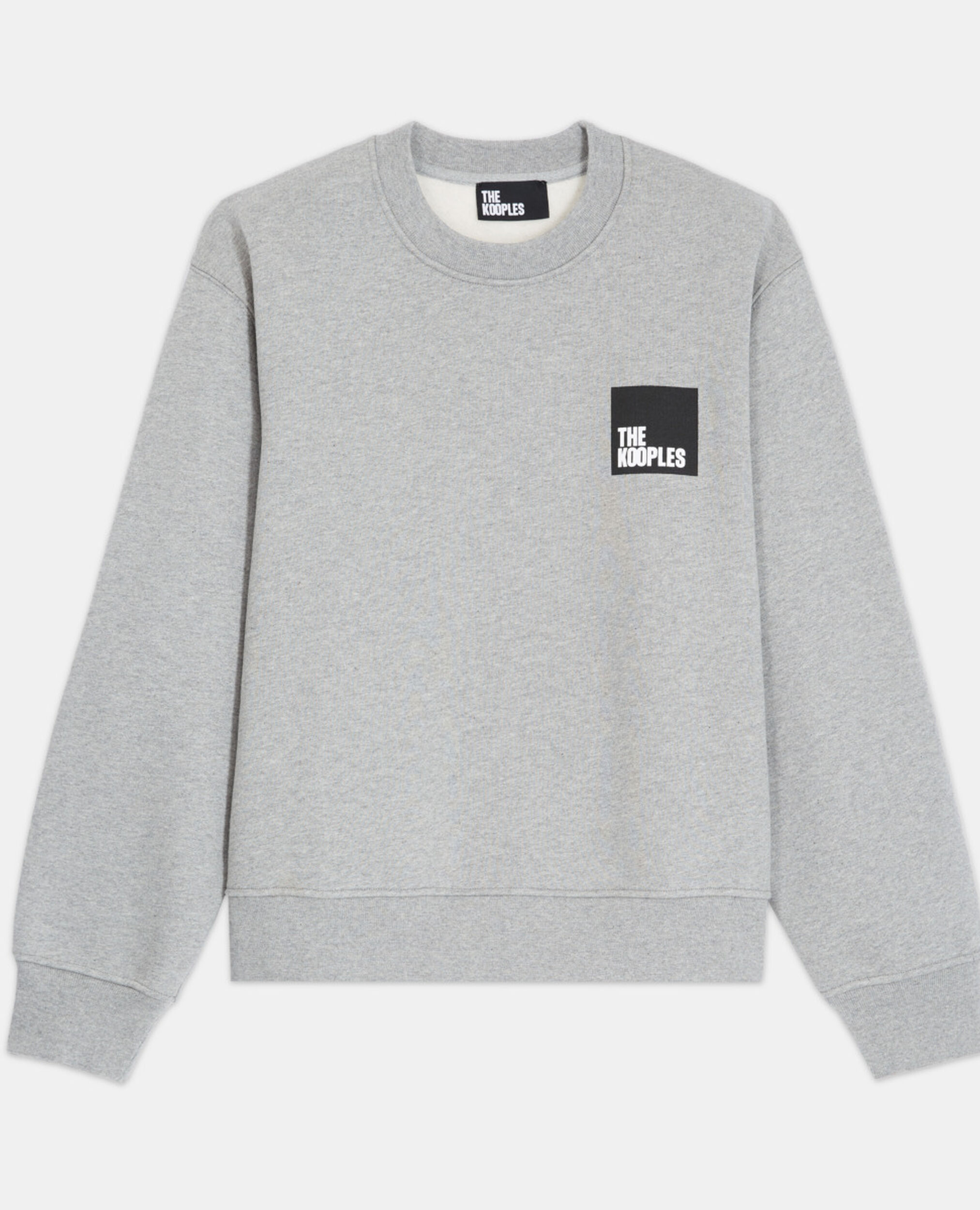 Gray sweatshirt with logo, GREY MELANGE, hi-res image number null