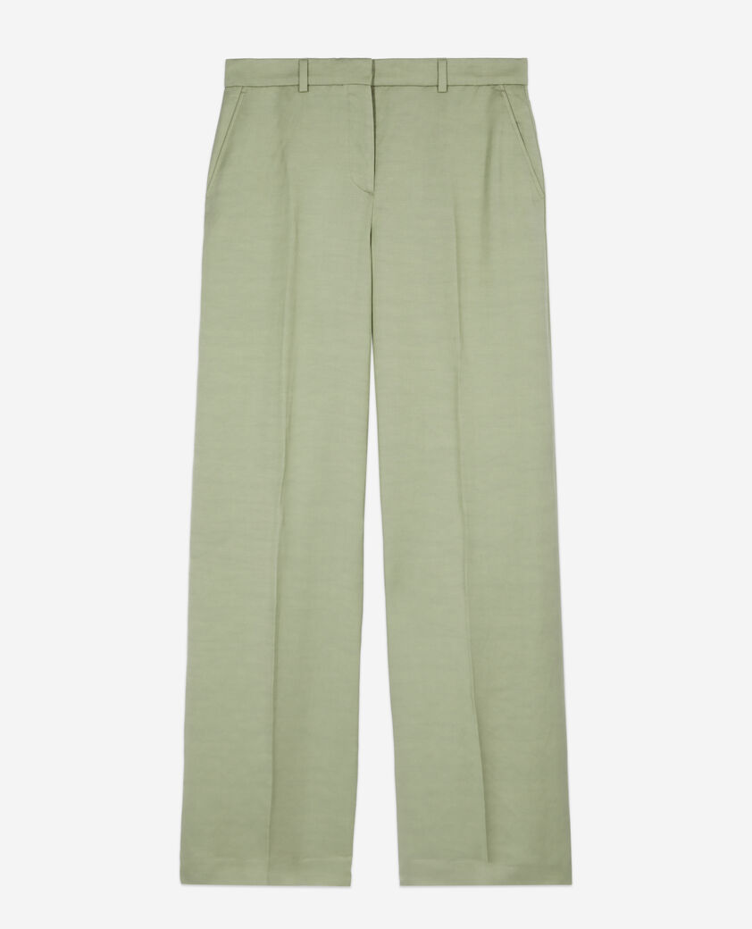 The Kooples WOMEN KAKI GREY light green linen suit trousers