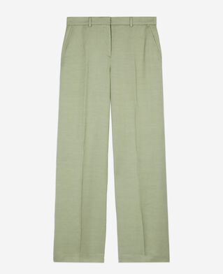 The Kooples DAMEN KAKI GREY hellgr&uuml;ne anzughose aus leinen