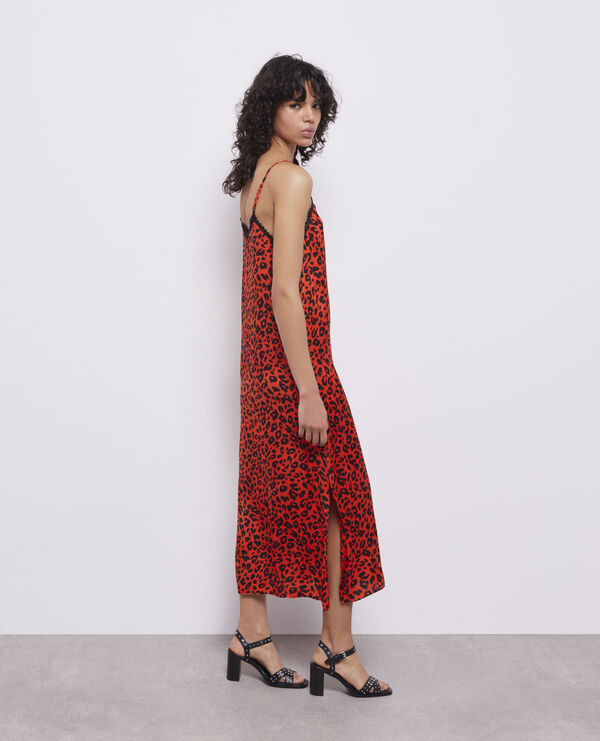 long leopard print babydoll dress