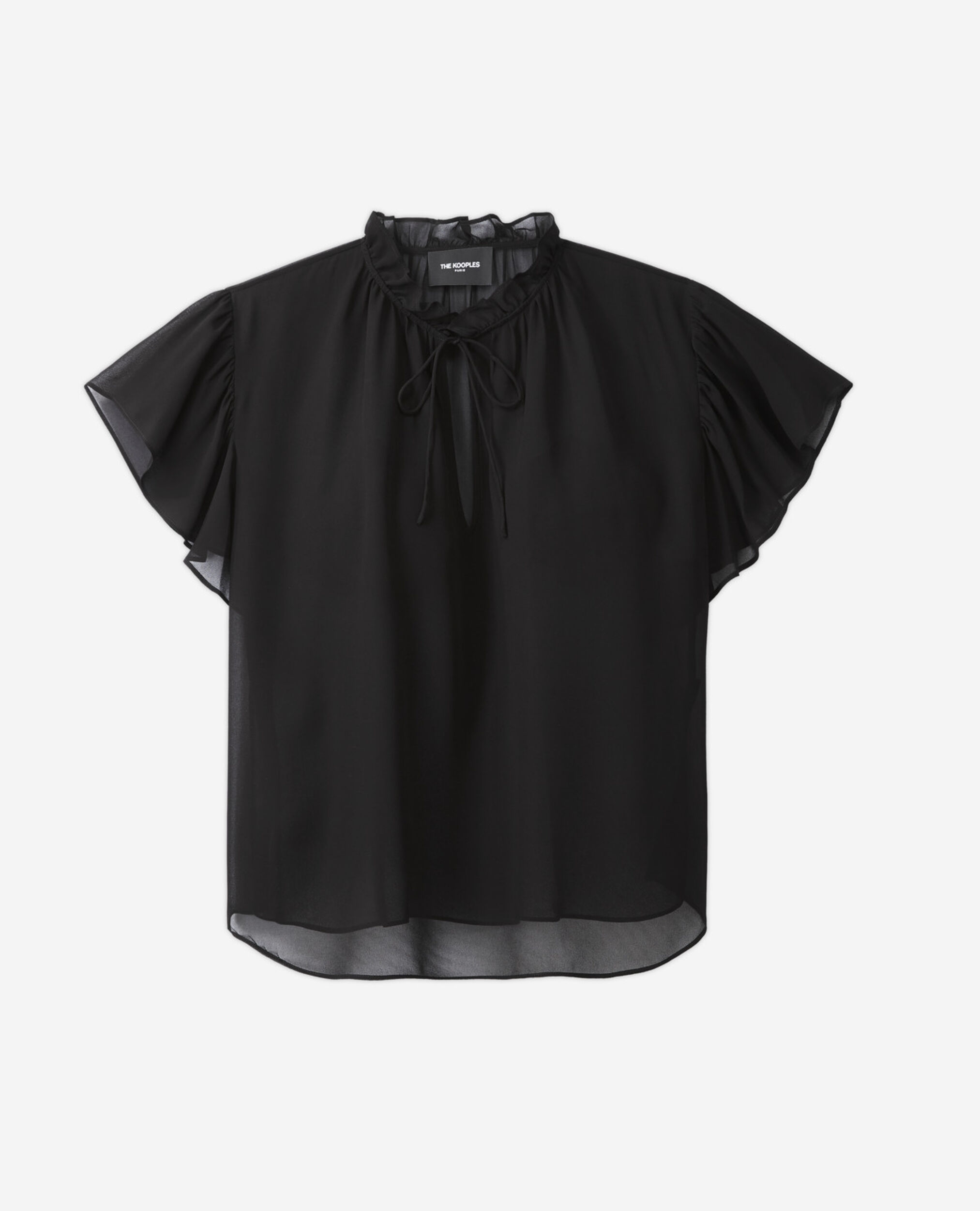 Frilly blouse, BLACK, hi-res image number null
