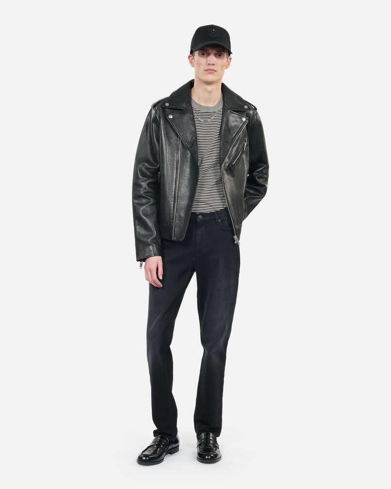 The Kooples HERREN BLACK WASHED schwarze jeans mit slim-fit-passform