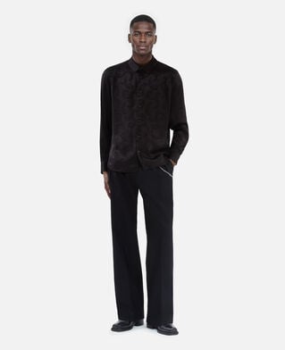 The Kooples MEN BLACK black feather print jacquard shirt