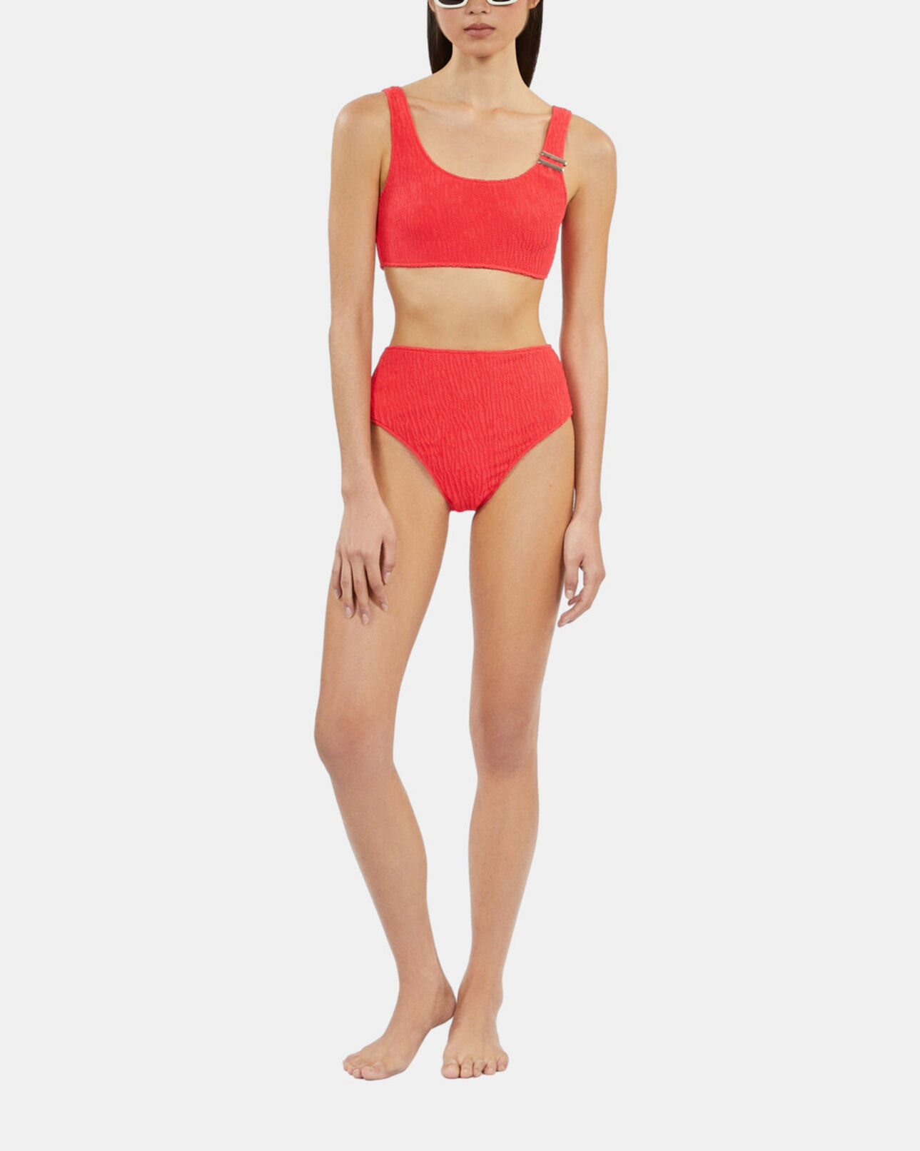 The Kooples FEMME RED bas de maillot de bain the kooples x luz taille haute rouge