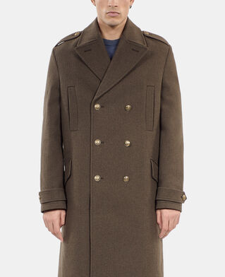 The Kooples HOMME KAKI manteau long style officier kaki